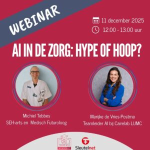 uitnodiging webinar AI in de zorg: hype of hoop